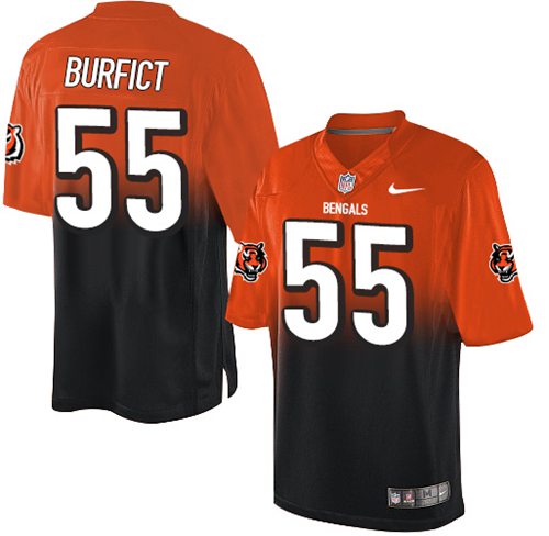 Nike Bengals #55 Vontaze Burfict Orange/Black Men's Stitched NFL Elite Fadeaway Fashion Jersey
